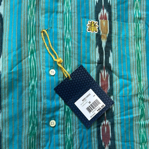 Billionaire Boys Club Blue and Green Casual Button Down Shirt - Picture 3 of 3